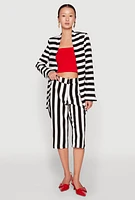 Womens Striped Dress Capri Pants, Multi, Size L