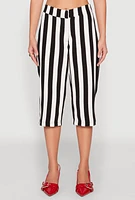 Womens Striped Dress Capri Pants, Multi, Size L