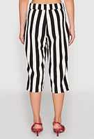 Womens Striped Dress Capri Pants, Multi, Size L