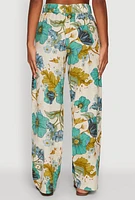 Womens Spoon Jeans Floral Print High Waisted Dress Pants, Multi,