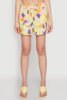 Womens Spoon Jeans Geometric Print Shirt, Multi, Size XL