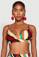 Womens Spoon Jeans Psychedelic Print Bralette, Multi, Size XL
