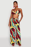 Womens Spoon Jeans Psychedelic Print Bralette, Multi, Size XL