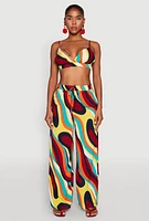 Womens Spoon Jeans Psychedelic Print Bralette, Multi, Size XL