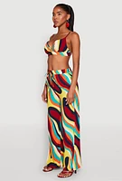 Womens Spoon Jeans Psychedelic Print Bralette, Multi, Size XL