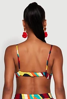 Womens Spoon Jeans Psychedelic Print Bralette, Multi, Size XL