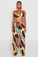 Womens Spoon Jeans Psychedelic Print Palazzo Pants, Multi, Size L