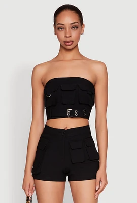 Womens Hyper Stretch Utility Tube Top, Black, Size S
