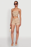 Womens Hyper Stretch Utility Tube Top, Beige, Size S