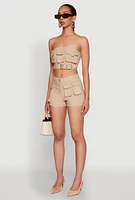 Womens Hyper Stretch Utility Tube Top, Beige, Size S