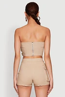 Womens Hyper Stretch Utility Tube Top, Beige, Size S