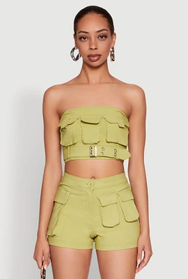 Womens Hyper Stretch Utility Tube Top, Green, Size M