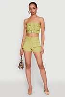Womens Hyper Stretch Utility Tube Top, Green, Size M