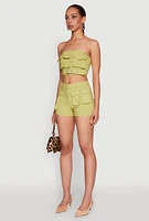 Womens Hyper Stretch Utility Tube Top, Green, Size M