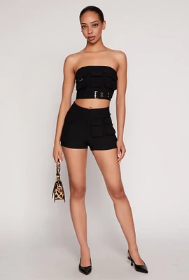 Womens Hyper Stretch Utility Shorts, Black, Size XL