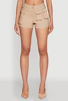 Womens Hyper Stretch Utility Shorts, Khaki, Size M