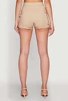 Womens Hyper Stretch Utility Shorts, Khaki, Size M