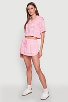 Womens Rhinestone Stripe Shorts,