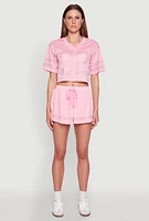 Womens Rhinestone Stripe Shorts,