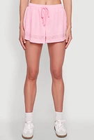 Womens Rhinestone Stripe Shorts,