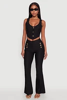 Womens Flared Pull On Dress Pants,
