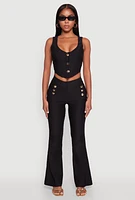 Womens Flared Pull On Dress Pants,