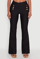 Womens Flared Pull On Dress Pants,