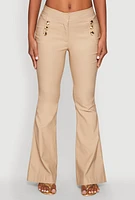 Womens Flared Pull On Dress Pants,
