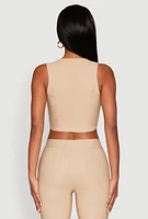 Womens Cropped Corset Detail Vest,