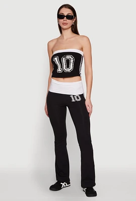 Womens Varsity Stripe Graphic Print Pants,