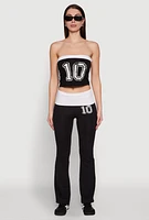 Womens Varsity Stripe Graphic Print Pants, Black, Size M