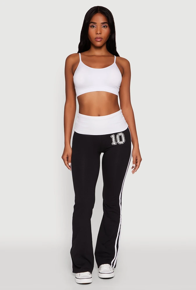 Womens Varsity Stripe Graphic Print Pants, XL
