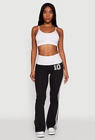 Womens Varsity Stripe Graphic Print Pants, XL