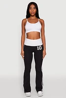 Womens Varsity Stripe Graphic Print Pants, XL
