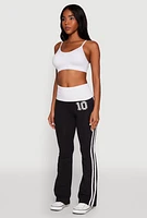 Womens Varsity Stripe Graphic Print Pants, XL
