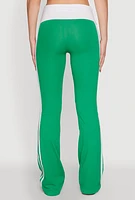 Womens Varsity Stripe Graphic Print Pants, Green, Size M