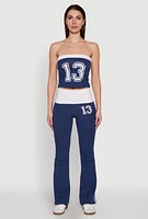 Womens Varsity Stripe Graphic Print Pants,