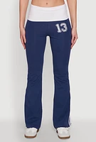 Womens Varsity Stripe Graphic Print Pants,