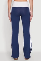 Womens Varsity Stripe Graphic Print Pants,