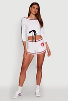 Womens 48 Athletic Shorts, White, Size XL