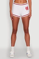 Womens 48 Athletic Shorts, White, Size S