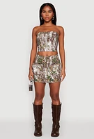 Womens Hunter Camo Corset Tube Top, Multi, Size S