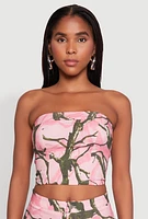 Womens Hunter Camo Corset Tube Top, Pink, Size S