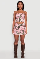 Womens Hunter Camo Corset Tube Top, Pink, Size S
