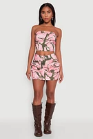 Womens Hunter Camo Corset Tube Top, Pink, Size S
