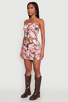 Womens Hunter Camo Corset Tube Top, Pink, Size S