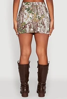 Womens Hunter Camo Print Zip Cargo Pocket Skirt, Multi, Size XL