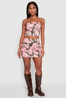 Womens Hunter Camo Print Zip Cargo Pocket Skirt, Pink,