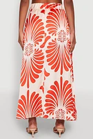 Womens Spoon Jeans Satin Printed Maxi Skirt, Multi, Size L