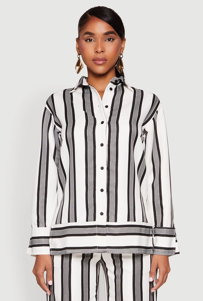 Womens Spoon Jeans Button Front Shirt, Multi, Size XL